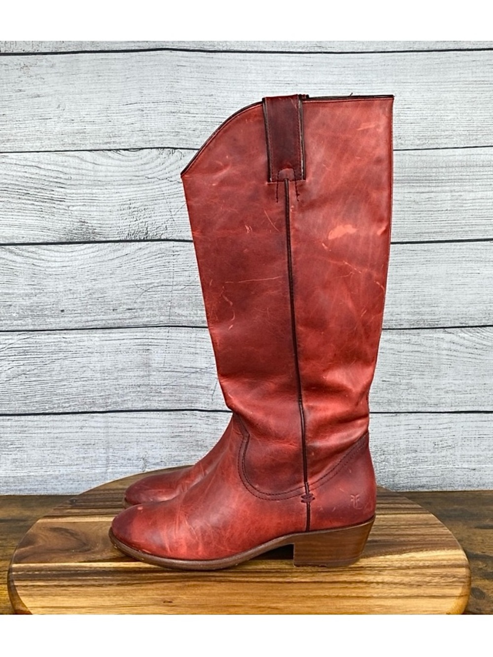 Frye Carson Pull-On Red Leather Boots 70833 Women’s Shoe Size 7.5 M